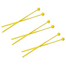 Hard durable plastic head beaters One piece yellow ball end mallets