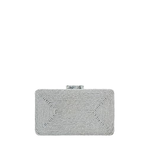 MODELISA   Bolso Clutch Cartera Mano Cadena De Hombro Fiesta Noche Boda Evento Mujer (Plateado)