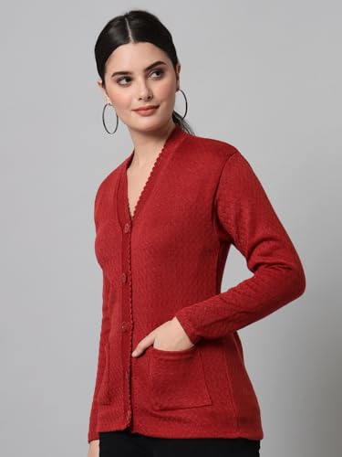 Image of eWools Women's winterwear Woolen Solid Sweater with Pockets Cardigans (with Pockets)