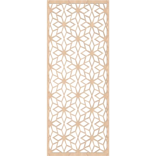 Image of Lake Decorative Pierced Fretwork Wood Wall Panels, 17 3 /8 inchW x 44 3 /8 inchH x 3 /8 inchT, Red Oak