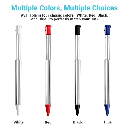 Image of 3DS Stylus Pen, Metal Retractable Replacement Stylus Compatible with Nintendo 3DS, 4in1 Combo Touch Styli Pen Set Multi Color for 3DS