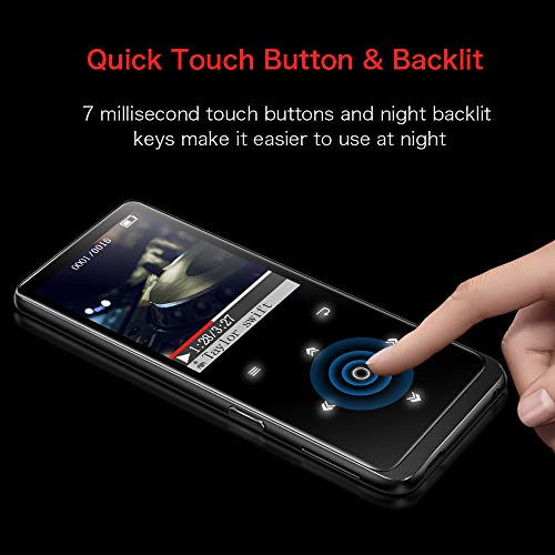 16GB MP3 Player, Supereye MP3 Player with Bluetooth 4.1, Portable HiFi Lossless Sound MP3 Music Player with FM Radio, Recording, E-Book, Backlit Keys, Support up 64G, (Music Headphones Included)