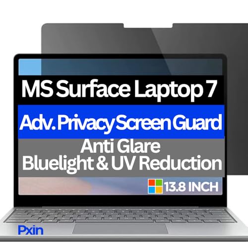 Image of PxIn Microsoft Surface Laptop 7 13.8 Inches Privacy Screen Filter - NO Eye Strain | Anti-Blue Light + Anti-Glare | No Dry Eyes | Privacy Screen Protector | Touch Screen Enabled