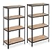 Relaxdays 2X Scaffali in Metallo, 280 kg capacità di Carico, 157 x 80 x 41 cm, Scaffalatura ad Alta Portata con 4 Ripiani, Nero