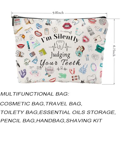 Dentist Gift Dental Gift for Women Makeup Bag Dental Assistant Gift Dental Hygienist Gift Cosmetic Bag Graduation Gift for Dentist Thank You Gift for Her Birthday Retirement Gift2