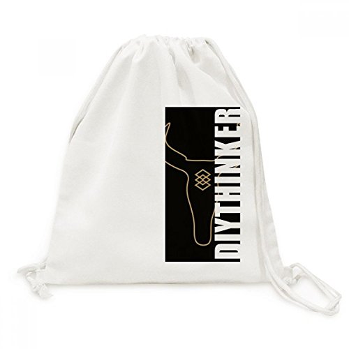 Sac de voyage cordon et shopping en toile solide imprimé taureau