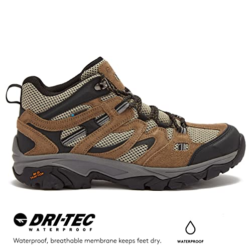 Hi-Tec Ravus Wp Mid Waterproof Hiking Boots For Men, Lightweight Breathable Outdoor Trekking Shoes - Tan, 13 Extra Wide #TOP2