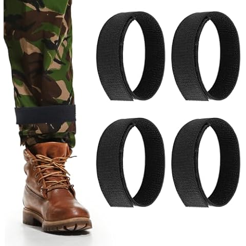 WY LIGHTING LEVEL 4 Pcs Black Cowboy Boot Straps, Blousers Military Ankle Strap Elastic Military Blousing Straps with Hook and Loop for Men Women Hunting Hiking Cycling Fishing Army Uniforms Cover
