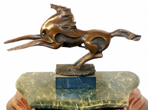 Grandes – Figura de bronce caballo/Caballo semental en salto – verdadera Bronce – Escultura de Arte Moderno