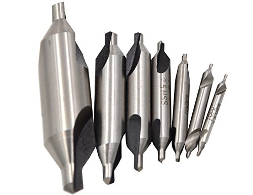 Wokesi Pack of 8,1-6mm High Speed Steel Combined Center Drill Bit Double End Spotting Countersink CNC Lathe Industrial Tools,Uncoated,60 Degree Angle (1/1.5/2/2.5/3/4/5/6 60°)