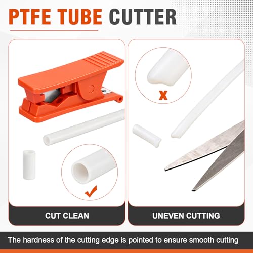 Image of Mudder 9 Pieces PTFE Plastic Tubing Cutter Hose Tube Cutter Pipe Accurate Tube Cutting Tool for Nylon PVC PU Tubing and Hose Cut up to 3 /4 Inch OD (Red)