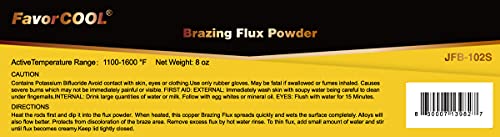BLUEFIRE JFB-102S 1/2 lb Silver Solder Brazing Flux powder for Silver Phos Copper Solder Brazing Rods HVAC Plumbing Solder Lower Welding Soldering Melting Temperature Easy Flow for Solder Fluid