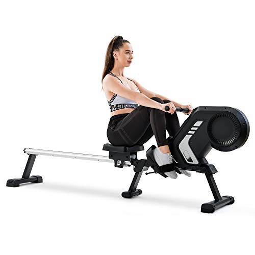 ModernLuxe Rudergerät Magnetisches Rudergerät Faltbares Rudergerät mit Magnetspannsystem, LED-Monitor, mit verstellbarem Widerstand, bis zu 150 kg Benutzergewicht, faltbar Cover