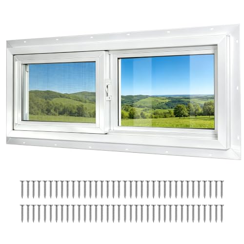 Yuzzy 36 x 12 Vinyl Windows for Basement, Bathroom, Garage, Shed, Home