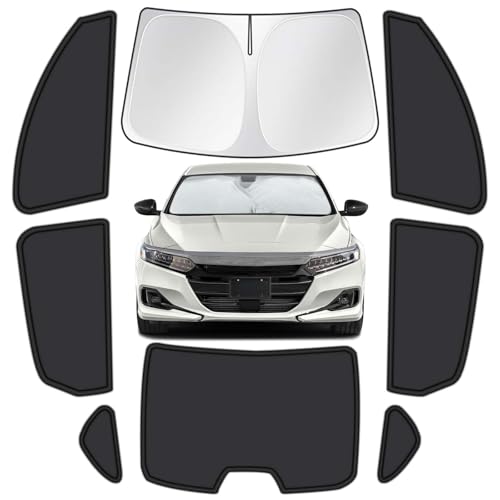 Image of for Honda Accord 2018-2022 Car Window Shades, 8pcs Privacy Sun Shade Set for Front Windshield Side and Rear Windows, Full Window Covers Keeps Vehicle Cool for Camping Napping