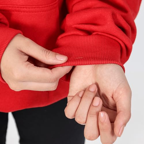 Blusa Moletom Feminina Bolso Canguru com Capuz Algodão Flanelada Lisa sem Estampa Unissex (BR, Alfa,