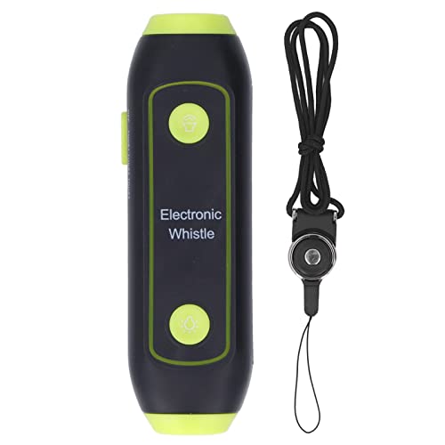 Electronic Whistle, Battery Operated 3 3 Volume Level Blow Whistle with LED Light Lanyard High Volume Emergency Whistle for Referees Soccer Sports Whistle Gift (Green)