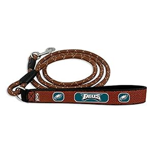 NFL Philadelphia Eagles Football Leather Rope Leash, Medium, Brown