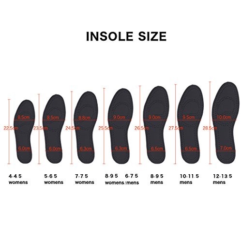 Image of Black Leather Insoles for Women Shoes Thin Cowhide Leather Inserts for Boots and Crochets Nonslip Shoe Pads with Activated Carbon for Odor Eaters (3 Pairs /Womens US 6-6.5)