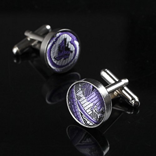 Dan Smith DHDB0005 Multicolored Cufflinks Microfiber Perfect 5 Pairs of Patterns Cufflinks Set