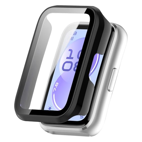 AiMaoo Huawei Band 11 �Ή� �P�[�X �����K���X�t�B���� �ی� �J�o�[ �d���|��PC�f�� ��̉� �ϏՌ� ���h�~ �ϐF�h�~ �S�ʃJ�o�[ �S�ʕی� �X�}�[�g�E�H�b�` Huawei Band 11 �p (�u���b�N)