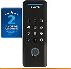 Fechadura Digital de Sobrepor, Abertura por senha ou tag, Tecno, Preta, DS4100V, Elsys