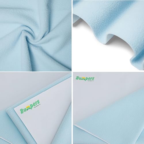 Image of Bumpers Waterproof Quick Dry Sheet for Baby|Bed Pad Extra Absorbent Washable Matress Protector|Baby Bed Protector Sheet for Toddler Children & Adult Double Bed, King Size (XXL, 260x200cm, Sea Blue)