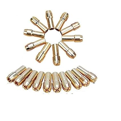 e-INFINITY 0.5-3.2mm 4.3mm Shank 10Pcs /Set Brass Drill Chucks Collet Bits for Dremel Rotary Tool