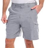 Reel Legends Mens Mackerel Quick Dry Cargo Shorts X-Large Grey