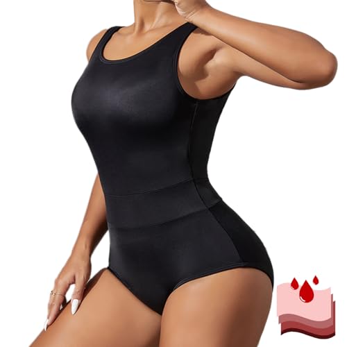 Swimwear Period for Teens - Women's One Piece Leakproof Bathing Suits for Girls with 15ml Absorbent Pad
