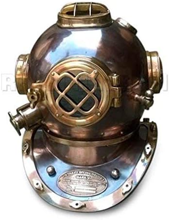 Realistic Scuba Diving Divers Helmet US Navy Mark V Solid Vintage Copper Finish