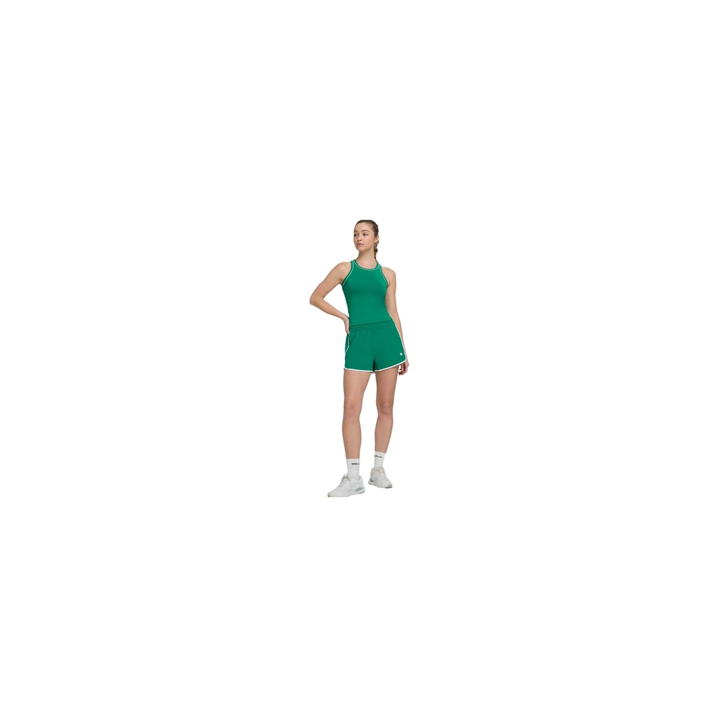 WILSON Short Femme Team Short Vert/Blanc PE 2024