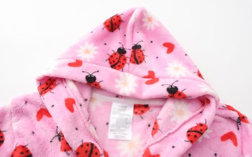 Image of Kids Hooded Bathrobe Girls Soft Plush Hooded Flannel Pajamas Sleepwear Boys Spa Robe