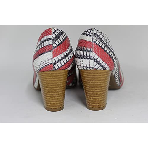 Scarpin Bico Fino em Couro Salto Grosso 6 cm Rosa