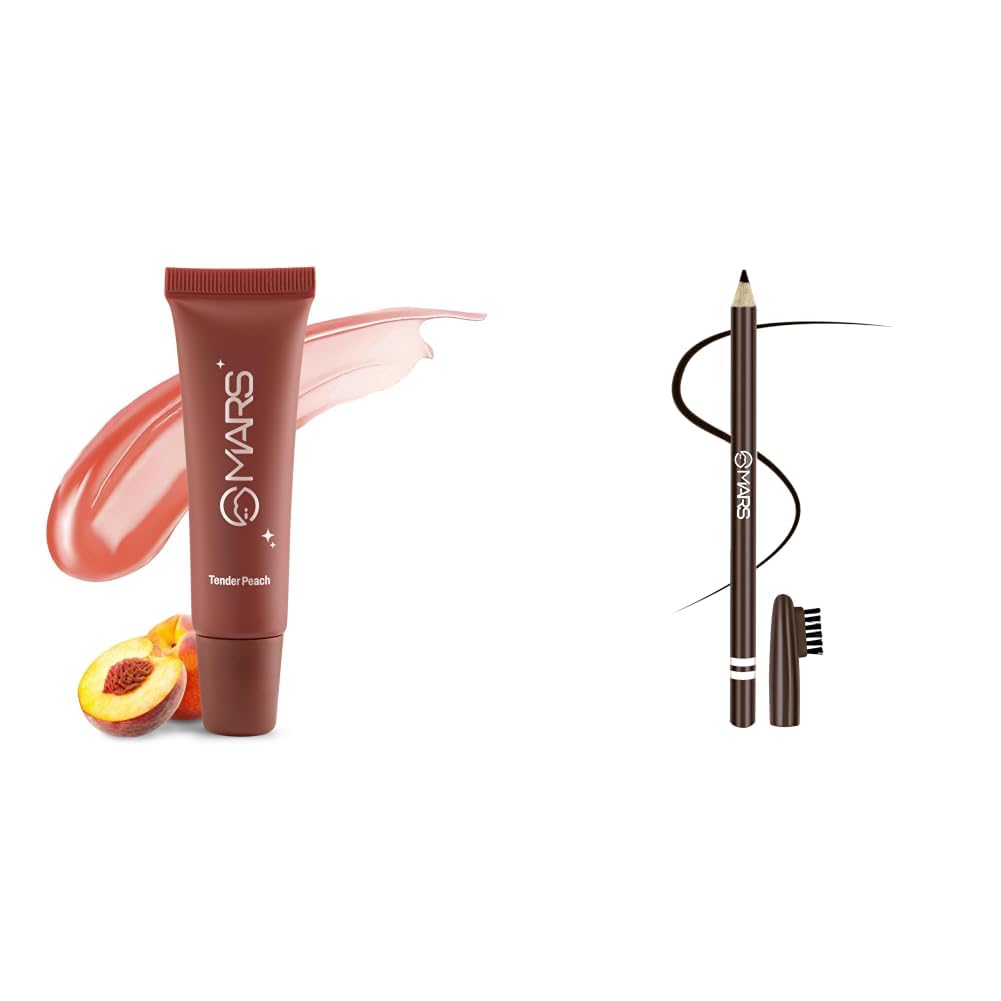 MARS Lippy Top Hydrating Lip Gel 10ml 03-TENDER PEACH MARS Eyebrow Pencil With Spoolie-picture-39