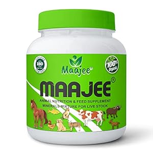 MAAJEE Animal Nutrition & Feed Supplement Minerals Mixture - Improvement in Milk Yield, Milk Fat & SNF Content | Weight Gainer for All Animals - 5KG