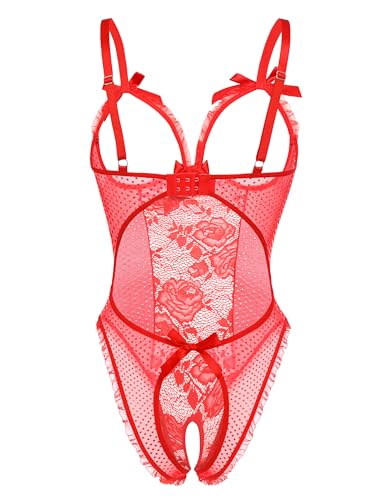 Image of Avidlove Women One Piece Lingerie Sexy Lace Babydoll Mini Bodysuit