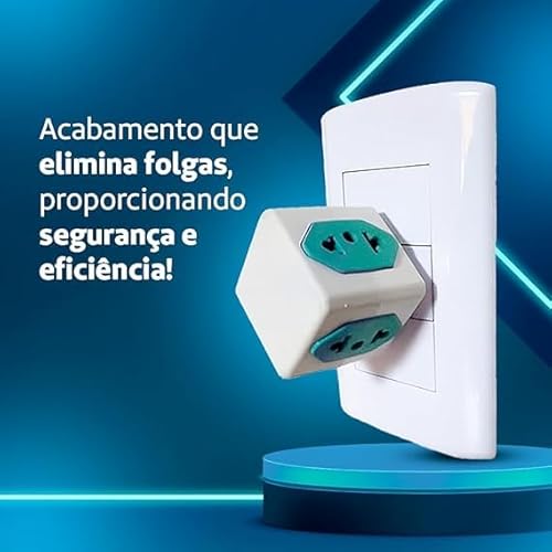 Kit 2 Tomada Benjamin Adaptador Cubo 3d Bivolt Universal, 3 Entradas 10 amperes e 1 entrada 20 amper