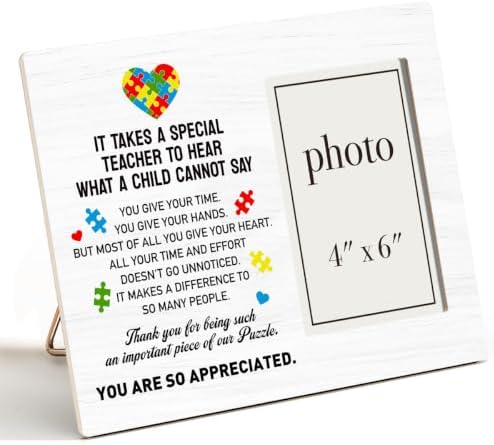 Autism Teacher Appreciation Gifts, SPED Teacher Wooden Picture Frame