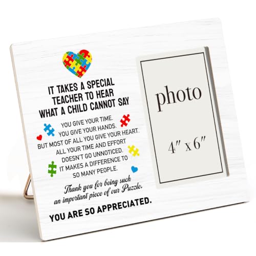 Autism Teacher Appreciation Gifts, SPED Teacher Wooden Picture Frame