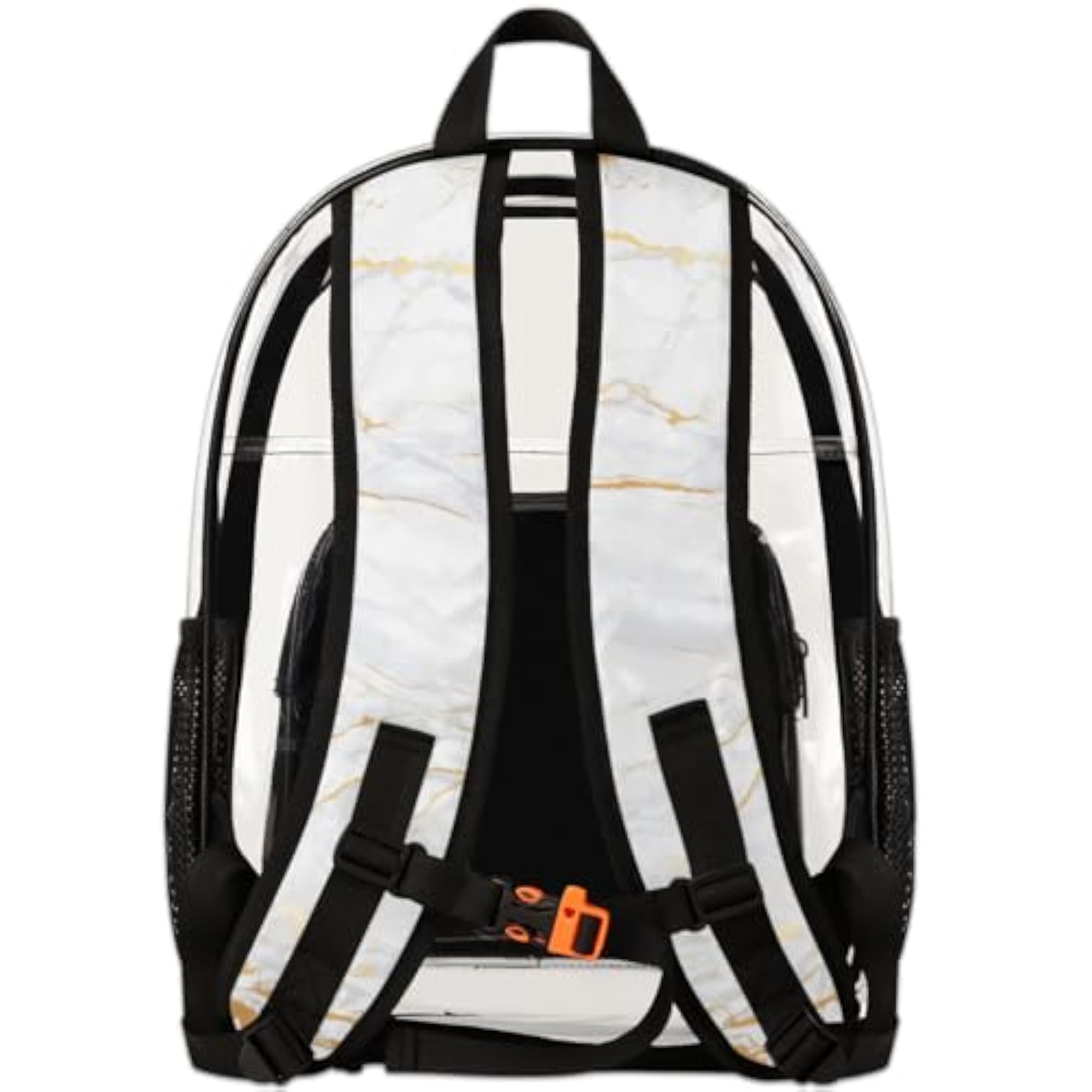 White Marble Heavy Duty Transparent Backpack