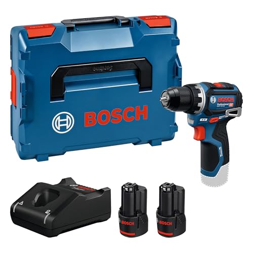 Bosch PRO perceuse-visseuse 12V sans-fil GSR 12V-32 (Advanced KickBack Control, moteur sans charbons, avec 2x 3,0 Ah batterie, GAL12V-40, L-BOXX)