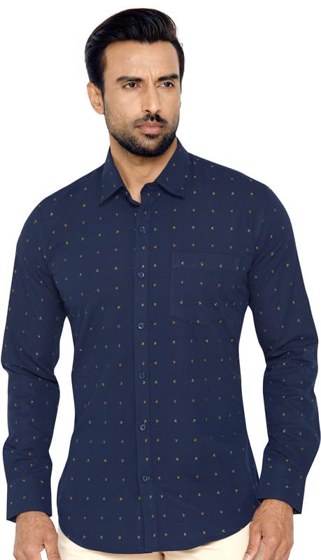 GLOBALRANGMen's Regular Fit Casual Printed Cotton Shirt for Men