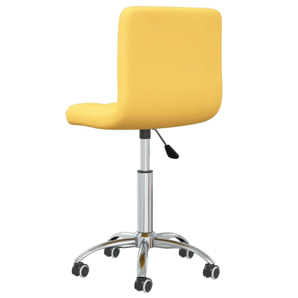 Bürostuhl, drehbar, verstellbar, Senfgelb, mit Gashebemechanismus und 360-Grad-Rollen, mit weichem Stoff bezogen und gepolstert, für ergonomischen Schreibtisch