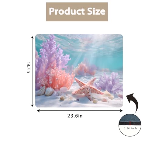 Image of Washer Dryer Top Cover Mat, Non-Slip Laundry Room Decor, Laundry Room Kitchen Appliance Decor Protector Universal 23.6 inchx19.7 inch (Starfish)