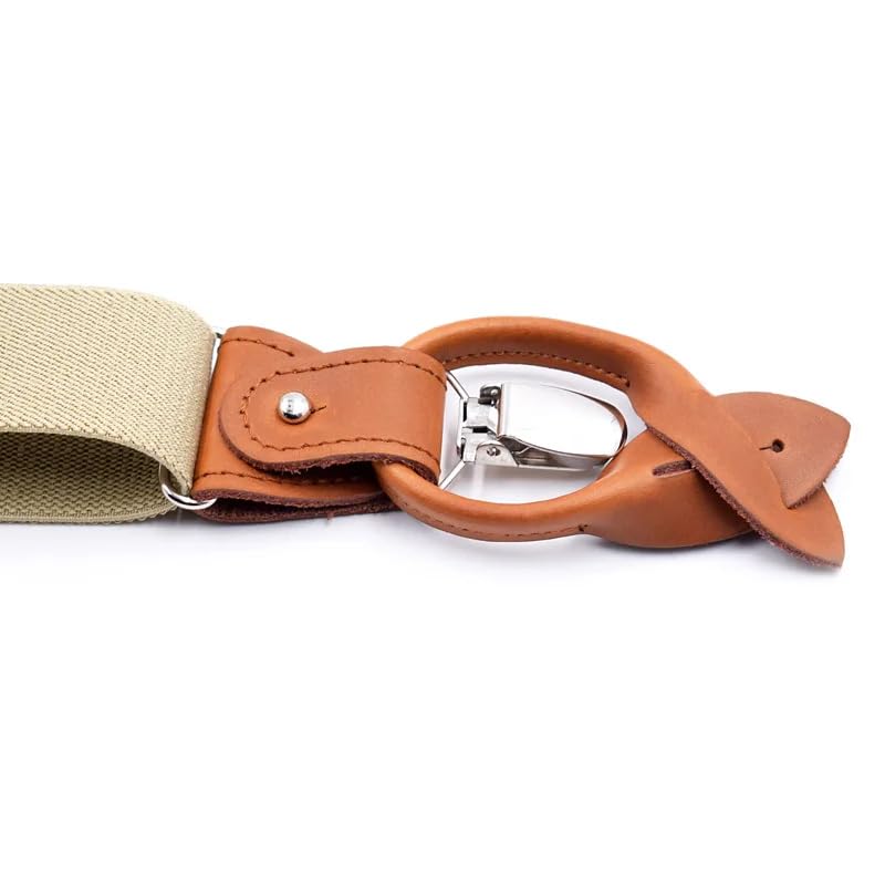 Tirantes para Hombre con 6 Clips, Final con Botón, Ajustables, Elásticos, Resistentes, Tirantes de Trabajo para Jeans, Overoles, Pantalones de Moto y Ropa de Trabajo