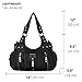 Scarleton Purses for Women Large Hobo Bags Washed Vegan Leather Shoulder Bag Satchel Tote Top Handle Handbags, H129201, Black