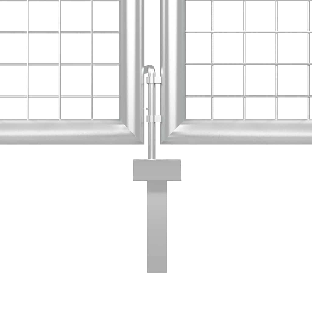 vidaXL Puerta de jardín de Malla Color Plata 300 x 125 cm Acero galvanizado