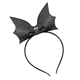 Halloween Haarreif,Fledermaus Haarreif Damen,Fledermaus Ohren Haarreifen,Glitzer Flügel Haarreifen,Schwarzes Ohren Halloween Kopfschmuck,für Halloween Maskerade Karneval Party Cosplay Kostüm Zubehör