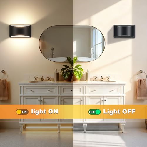Image of 6 Pack Black Modern LED Wall Sconce Hardwired Indoor Wall Lights Up and Down Wall Mount Light Fixture for Living Room Bedroom Corridor Hallway Conservatory Warm White 3000K(with G9 Bulbs)